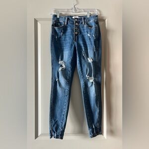 Kancan skinny distressed jean